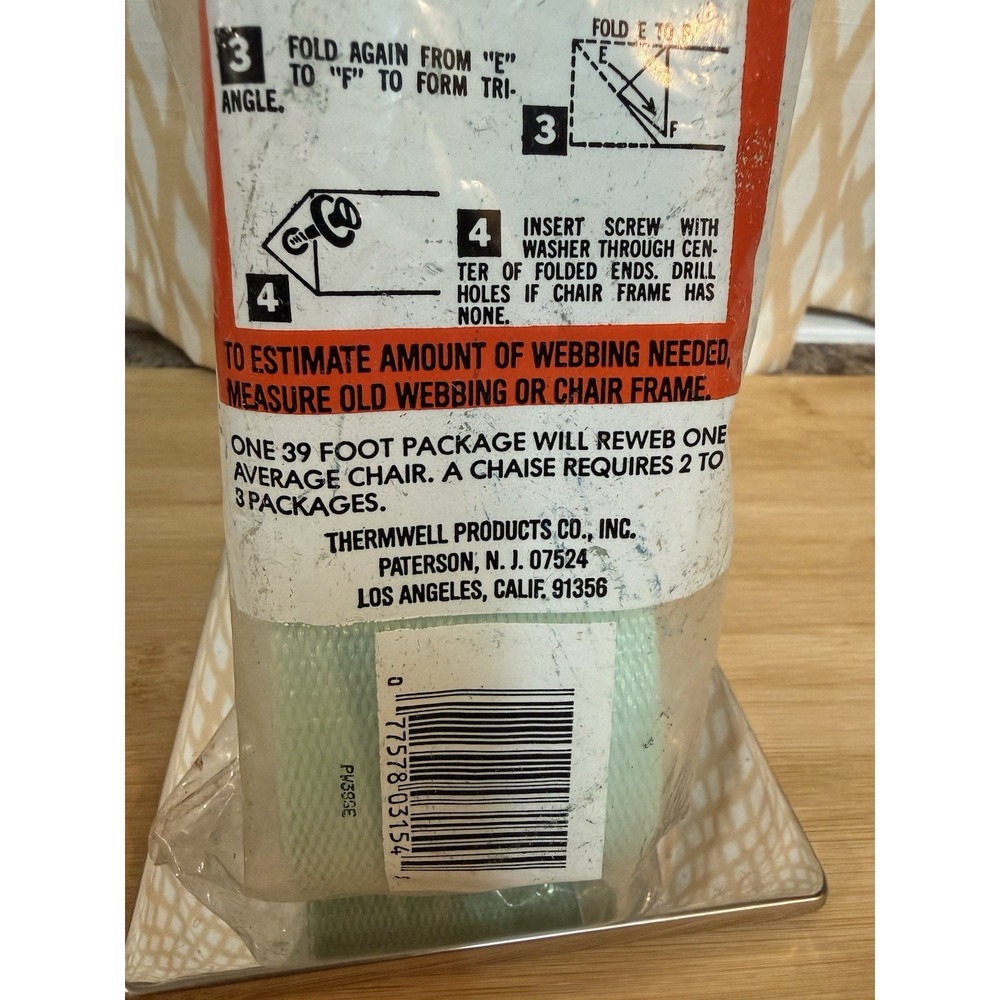 Mint Green Vtg Frost King Lawn Furniture Webbings Unopened 2 1/4" x‎ 39' PW39SE - Picture 7 of 9